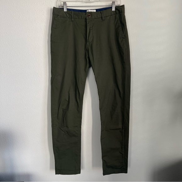 Scotch and Soda Stuart Olive Slim 5 Pocket Pants Trousers - Picture 1 of 6
